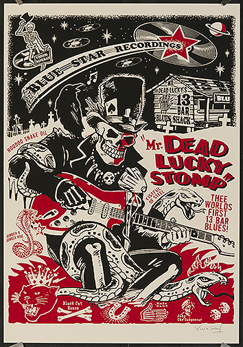 VON FRANCO / SMOKING TIKI シルクスクリーンポスター Von Franco Freaky Tiki's Tower Records Poster Pop Sticker Pack